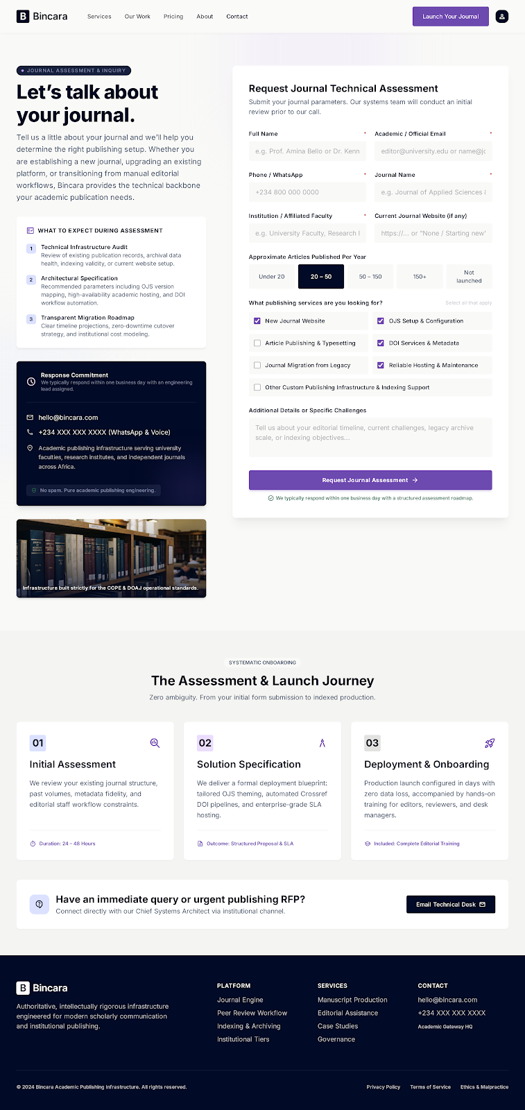 Completed Journal Deployment #03 interface